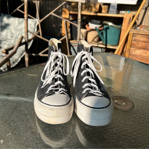 Black Platform High Top Converse - Picture 2 of 8